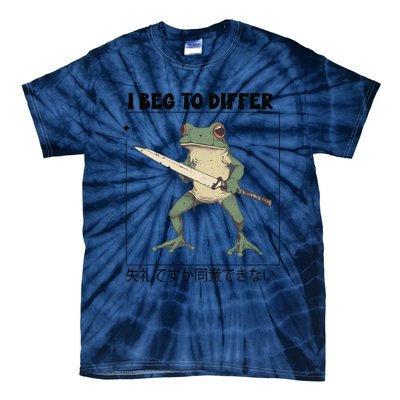 Funny Frog Graphic I Beg To Differ Frog Japanese Tie-Dye T-Shirt