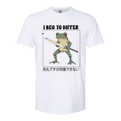 Funny Frog Graphic I Beg To Differ Frog Japanese Softstyle CVC T-Shirt