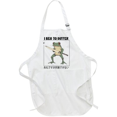 Funny Frog Graphic I Beg To Differ Frog Japanese Full-Length Apron With Pockets