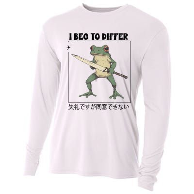 Funny Frog Graphic I Beg To Differ Frog Japanese Cooling Performance Long Sleeve Crew