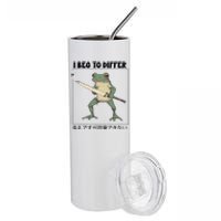 Funny Frog Graphic I Beg To Differ Frog Japanese Stainless Steel Tumbler