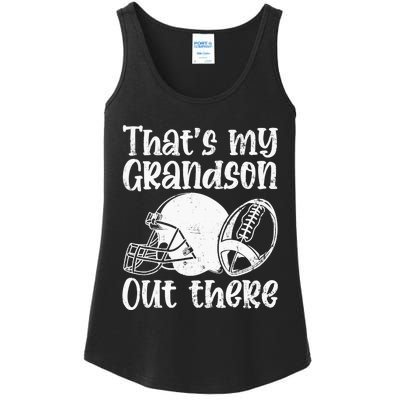 Funny Football Grandma Grandpa That's My Grandson Out There Ladies Essential Tank