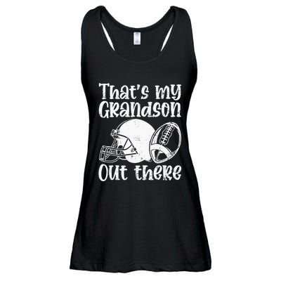 Funny Football Grandma Grandpa That's My Grandson Out There Ladies Essential Flowy Tank