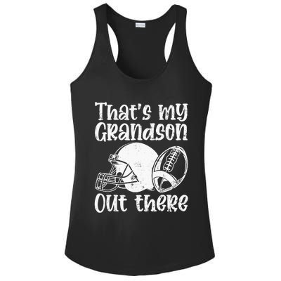 Funny Football Grandma Grandpa That's My Grandson Out There Ladies PosiCharge Competitor Racerback Tank