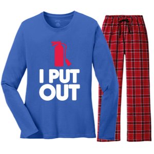 Funny Fire Gifcool Gift I Put Out Gift Women's Long Sleeve Flannel Pajama Set 