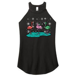 Festive Flamingos Hilarious Christmas Avian Decor Women's Perfect Tri Rocker Tank