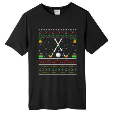 Funny Field Hockey Lover Xmas Ugly Field Hockey Christmas Gift Tall Fusion ChromaSoft Performance T-Shirt