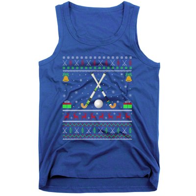 Funny Field Hockey Lover Xmas Ugly Field Hockey Christmas Gift Tank Top