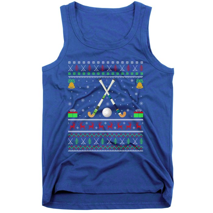 Funny Field Hockey Lover Xmas Ugly Field Hockey Christmas Gift Tank Top