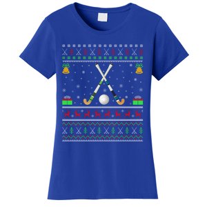 Funny Field Hockey Lover Xmas Ugly Field Hockey Christmas Gift Women's T-Shirt