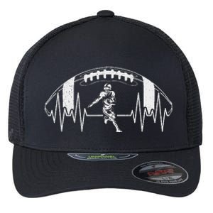 Funny Football Heartbeat American Football Player Flexfit Unipanel Trucker Cap