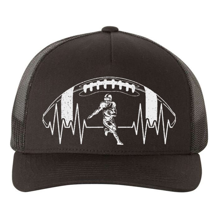 Funny Football Heartbeat American Football Player Yupoong Adult 5-Panel Trucker Hat