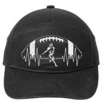 Funny Football Heartbeat American Football Player 7-Panel Snapback Hat