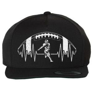 Funny Football Heartbeat American Football Player Wool Snapback Cap