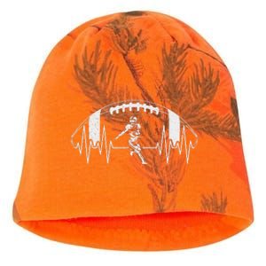 Funny Football Heartbeat American Football Player Kati - Camo Knit Beanie