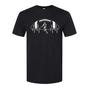 Funny Football Heartbeat American Football Player Softstyle CVC T-Shirt