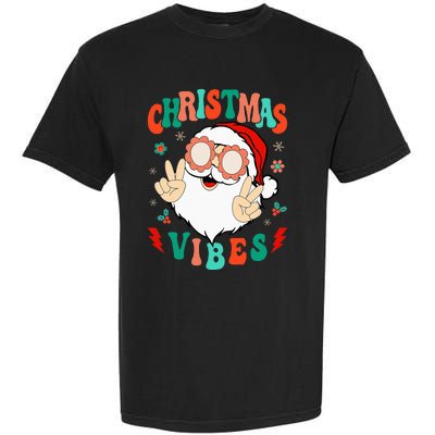 Funky Festive Holiday Santa Claus Vibes Garment-Dyed Heavyweight T-Shirt