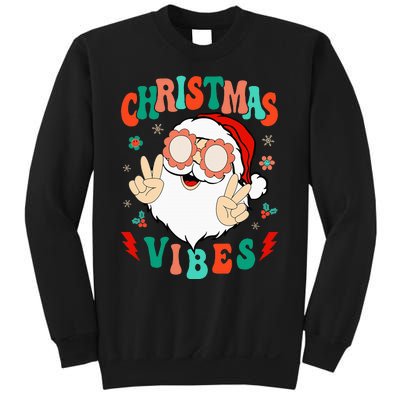 Funky Festive Holiday Santa Claus Vibes Sweatshirt