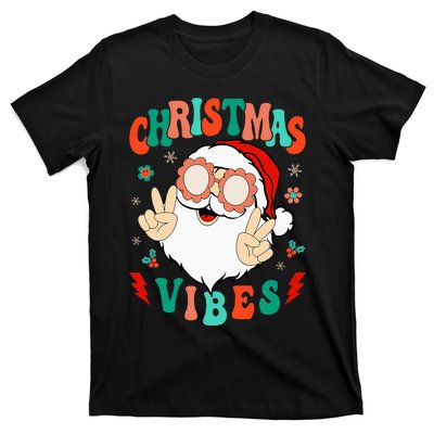 Funky Festive Holiday Santa Claus Vibes T-Shirt