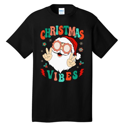 Funky Festive Holiday Santa Claus Vibes Tall T-Shirt