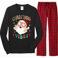 Funky Festive Holiday Santa Claus Vibes Long Sleeve Pajama Set