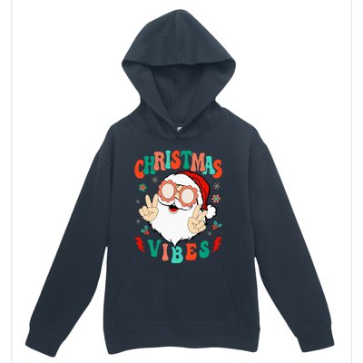 Funky Festive Holiday Santa Claus Vibes Urban Pullover Hoodie