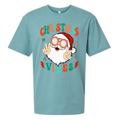 Funky Festive Holiday Santa Claus Vibes Sueded Cloud Jersey T-Shirt