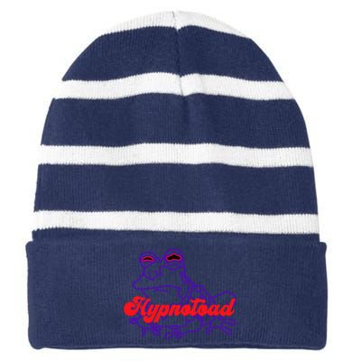 Funny Frog Hypnotoad Striped Beanie with Solid Band