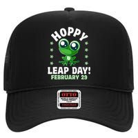 Funny Frog Hoppy Leap Day February 29 Birthday Leap Year High Crown Mesh Back Trucker Hat