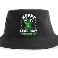 Funny Frog Hoppy Leap Day February 29 Birthday Leap Year Sustainable Bucket Hat