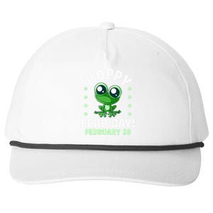 Funny Frog Hoppy Leap Day February 29 Birthday Leap Year Snapback Five-Panel Rope Hat