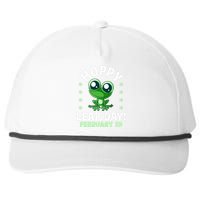 Funny Frog Hoppy Leap Day February 29 Birthday Leap Year Snapback Five-Panel Rope Hat