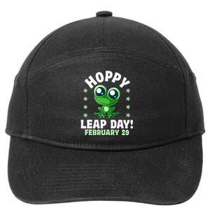 Funny Frog Hoppy Leap Day February 29 Birthday Leap Year 7-Panel Snapback Hat