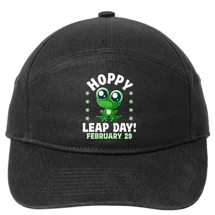 Funny Frog Hoppy Leap Day February 29 Birthday Leap Year 7-Panel Snapback Hat