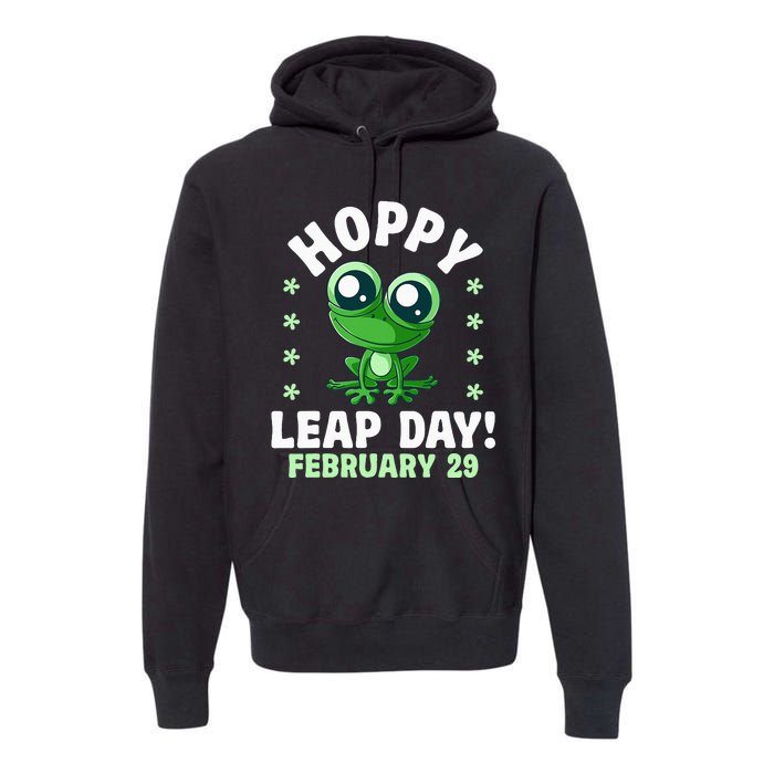 Funny Frog Hoppy Leap Day February 29 Birthday Leap Year Premium Hoodie