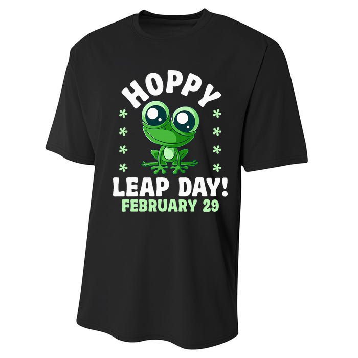 Funny Frog Hoppy Leap Day February 29 Birthday Leap Year Performance Sprint T-Shirt