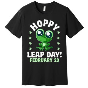 Funny Frog Hoppy Leap Day February 29 Birthday Leap Year Premium T-Shirt