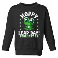 Funny Frog Hoppy Leap Day February 29 Birthday Leap Year Toddler Sweatshirt