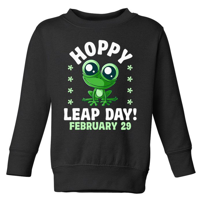 Funny Frog Hoppy Leap Day February 29 Birthday Leap Year Toddler Sweatshirt