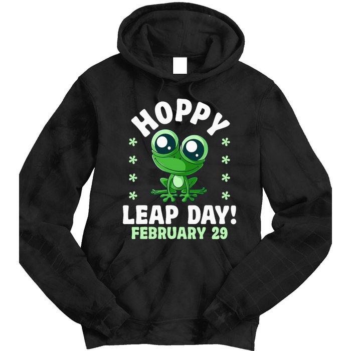 Funny Frog Hoppy Leap Day February 29 Birthday Leap Year Tie Dye Hoodie