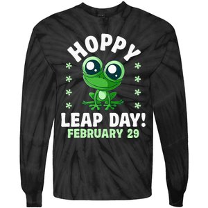 Funny Frog Hoppy Leap Day February 29 Birthday Leap Year Tie-Dye Long Sleeve Shirt