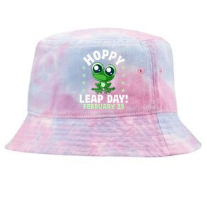 Funny Frog Hoppy Leap Day February 29 Birthday Leap Year Tie-Dyed Bucket Hat