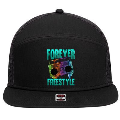 Forever Freestyle Hip Hop Old School Boombox 7 Panel Mesh Trucker Snapback Hat