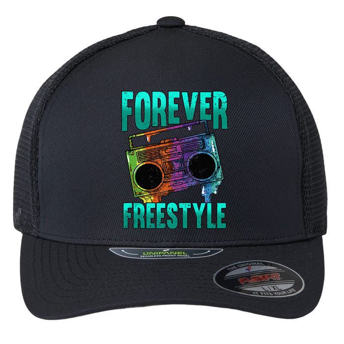 Forever Freestyle Hip Hop Old School Boombox Flexfit Unipanel Trucker Cap