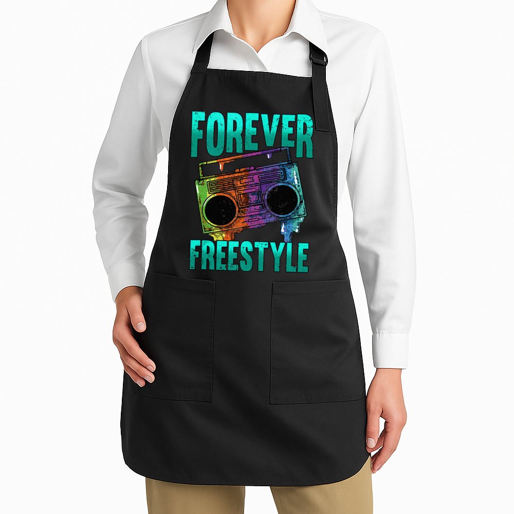 Forever Freestyle Hip Hop Old School Boombox Apron