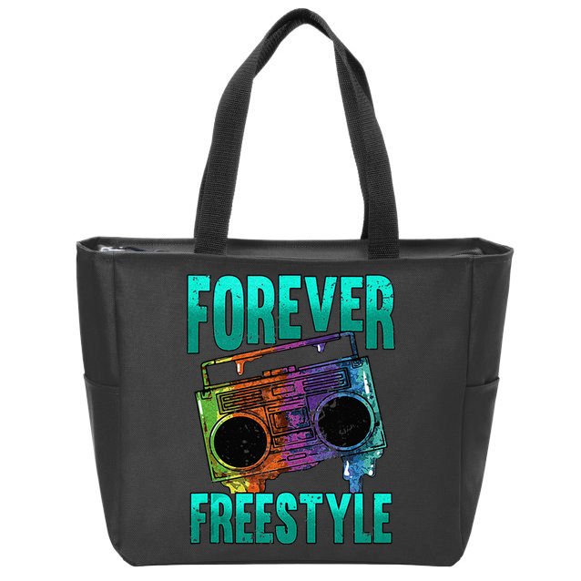 Forever Freestyle Hip Hop Old School Boombox Zip Tote Bag