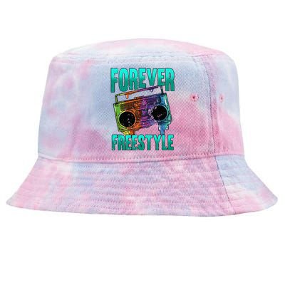 Forever Freestyle Hip Hop Old School Boombox Tie-Dyed Bucket Hat