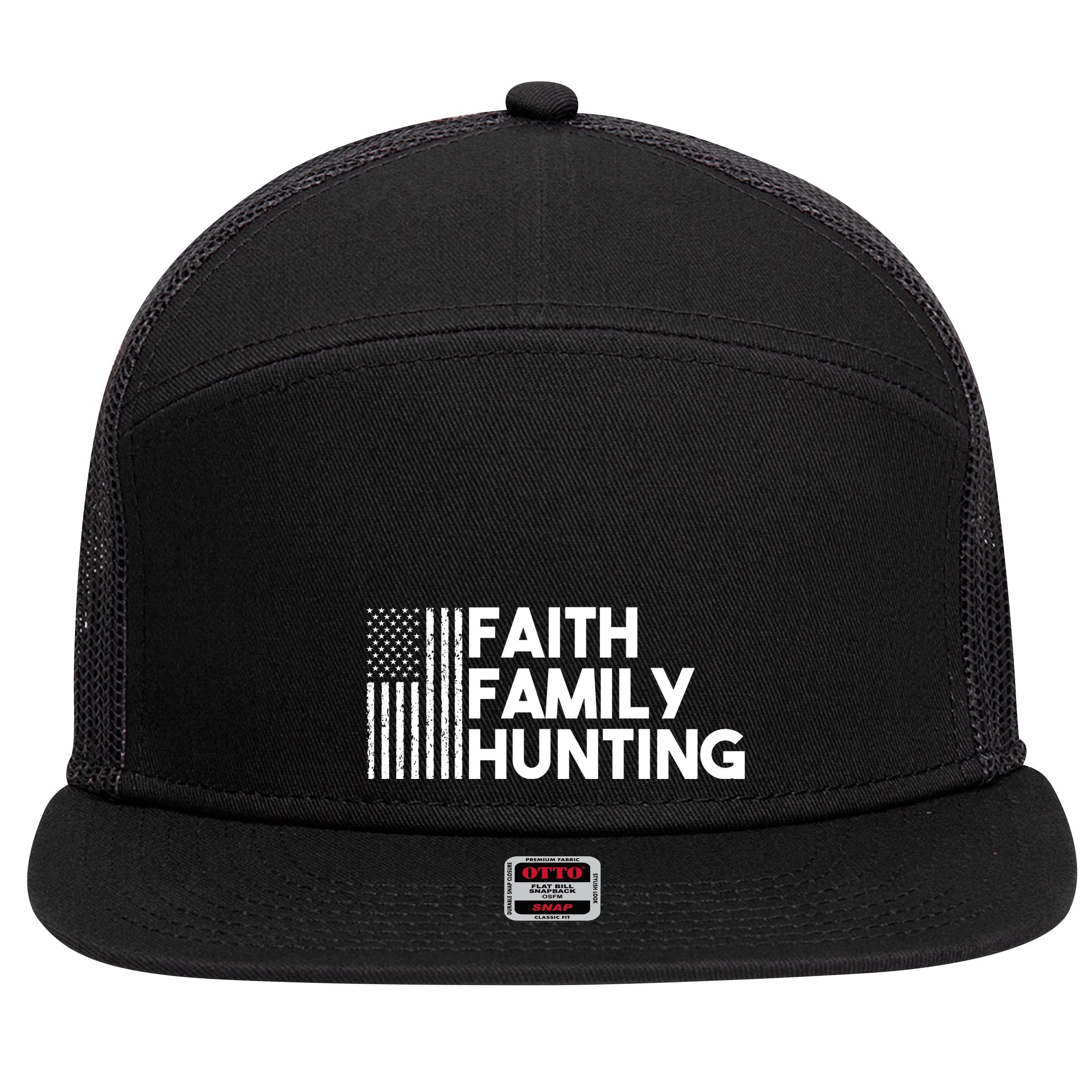 Faith Family Hunting 7 Panel Mesh Trucker Snapback Hat