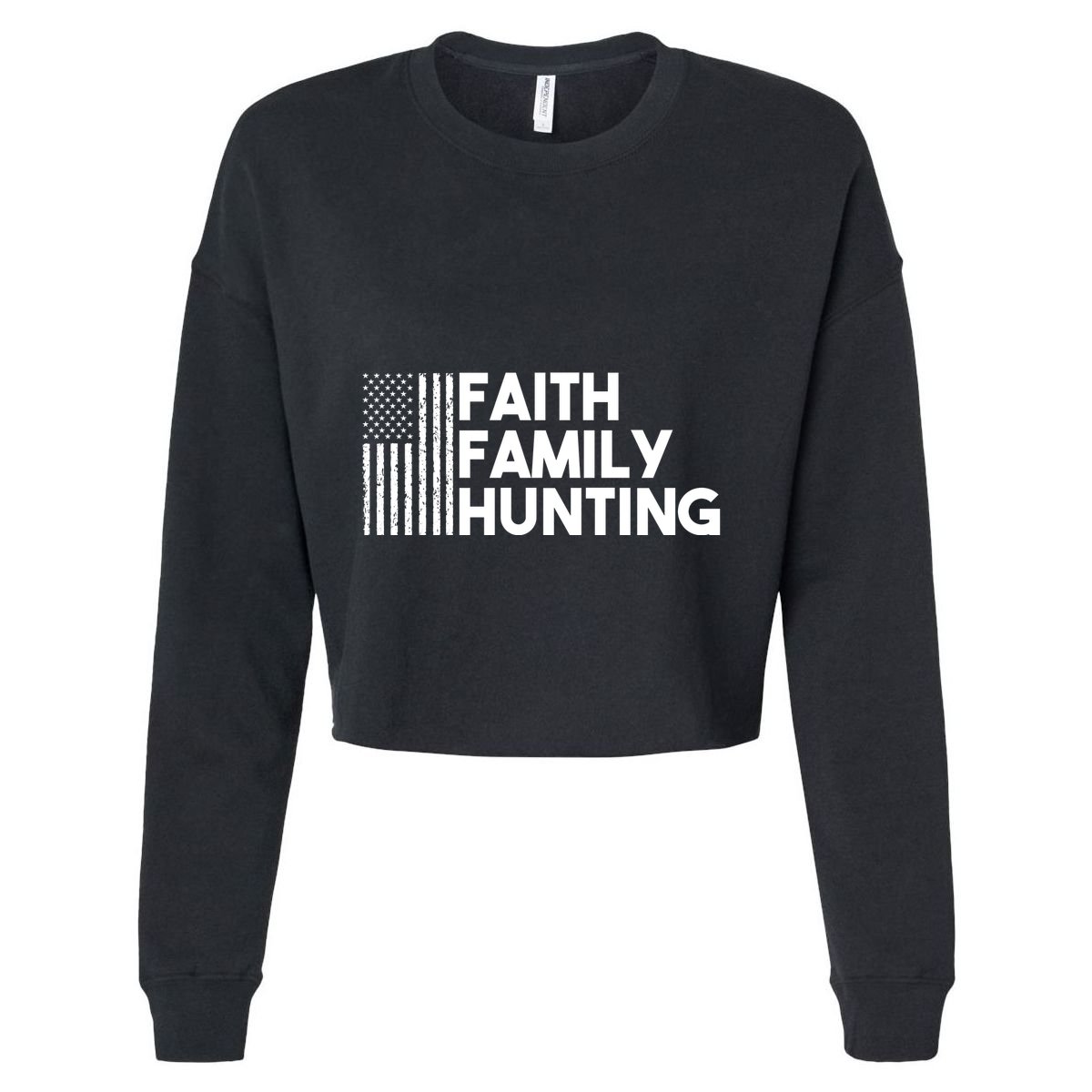 Faith Family Hunting Cropped Pullover Crew