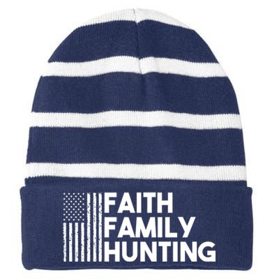 Faith Family Hunting Striped Beanie with Solid Band